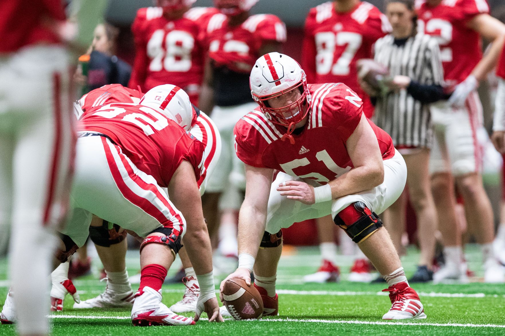 Nebraska worked through practice on April 3, 2019 in Lincoln.